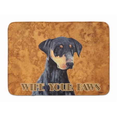 Carolines Treasures Carolines Treasures SC9126RUG Doberman Wipe Your Paws Machine Washable Memory Foam Mat SC9126RUG